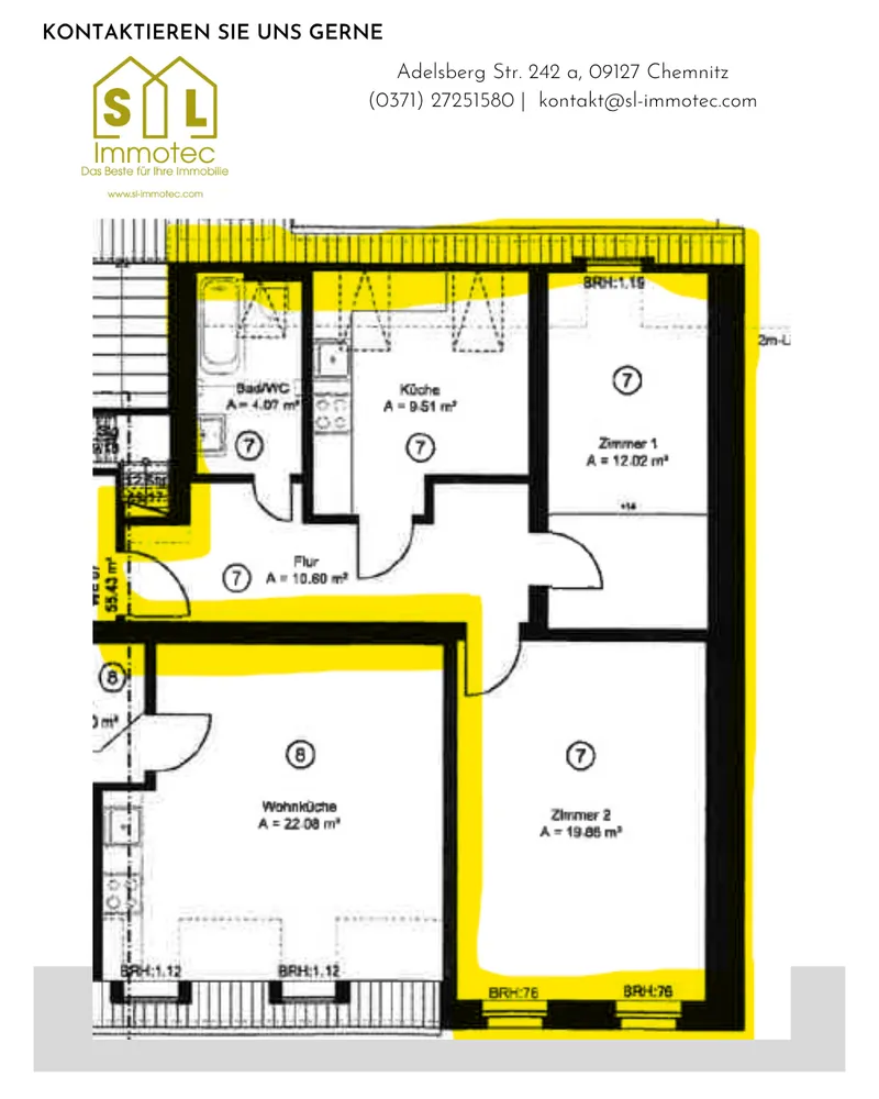 2 room apartment with 56 m² in Chemnitz – Photo 10