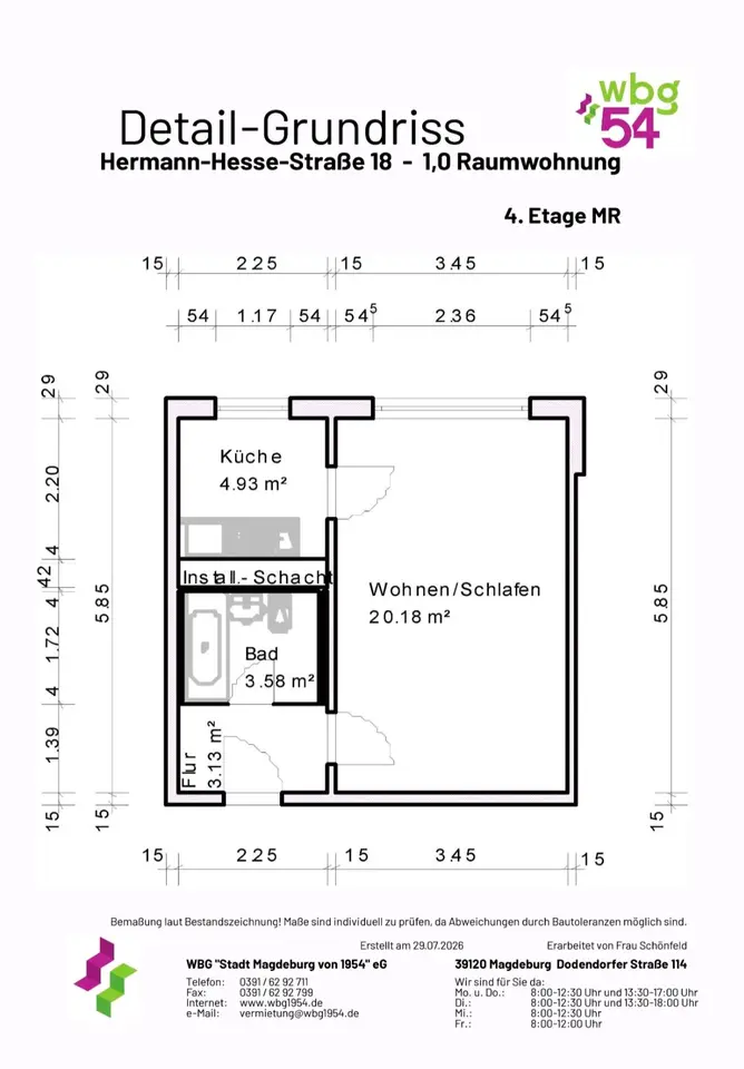 Studio mit 32 m² in Magdeburg – Bild 9