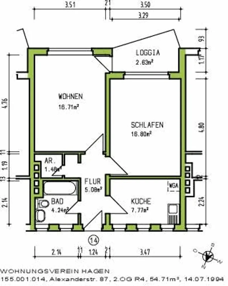 3 Zimmer Wohnung mit 55 m² in Hagen – Bild 3