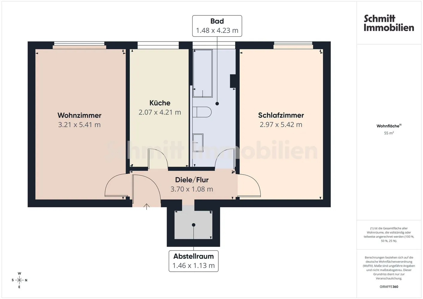 2 room apartment with 55 m² in Frankfurt am Main – Photo 7