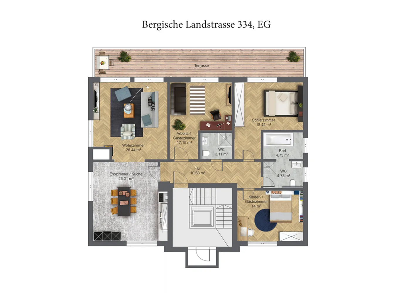 4 Zimmer Wohnung mit 135 m² in Düsseldorf – Bild 3