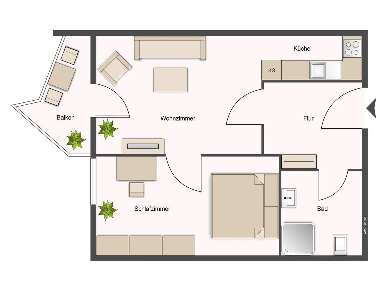 2 room apartment with 60 m² in Cologne – Photo 9