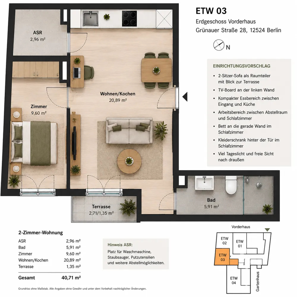 2 Zimmer Wohnung mit 41 m² in Berlin – Bild 3