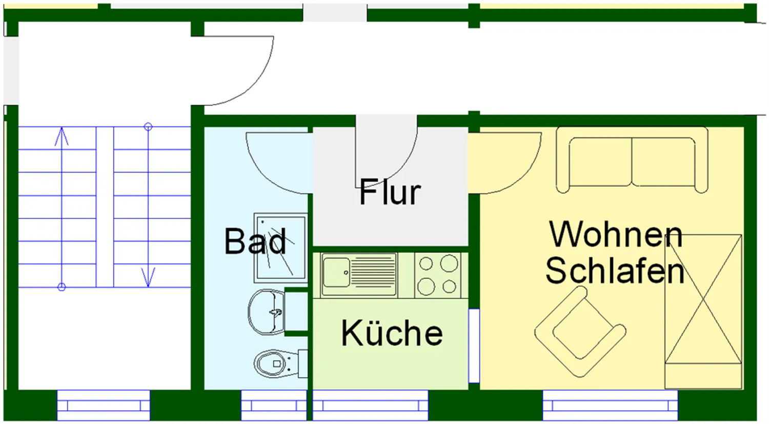 1 Zimmer Wohnung mit 23 m² in Wernigerode – Bild 1