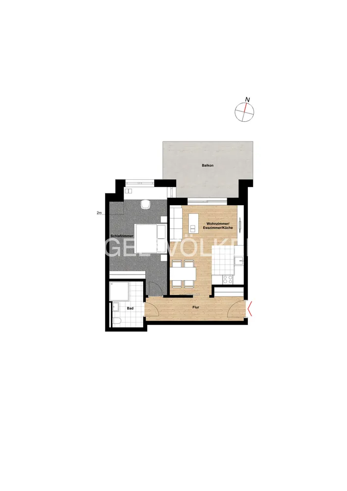 2 Zimmer Wohnung mit 65 m² in Münster – Bild 3