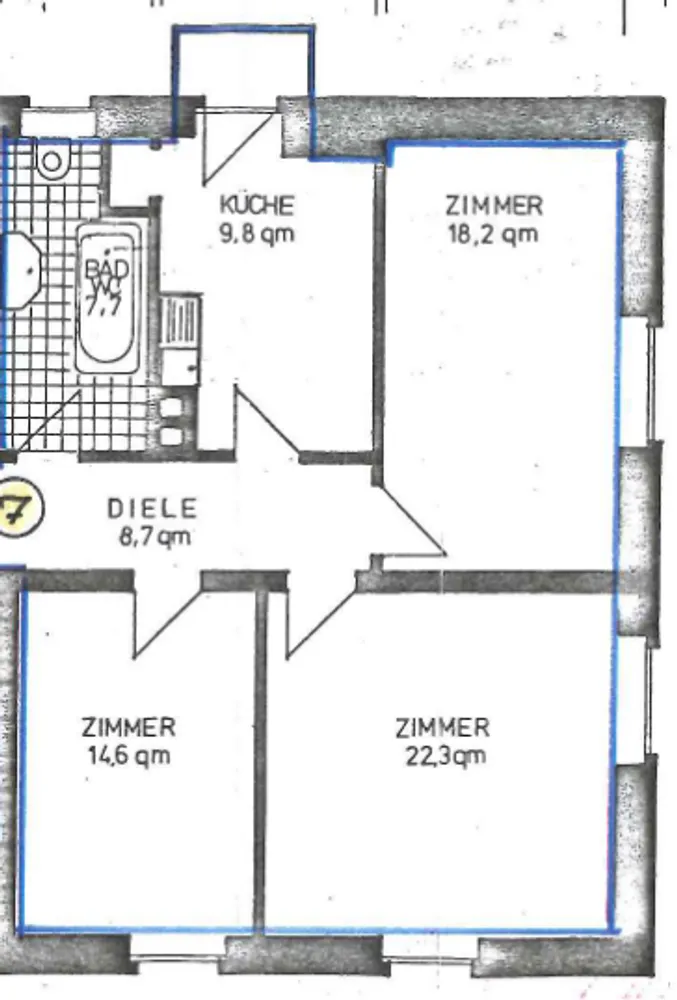 3 Zimmer Wohnung mit 87 m² in Karlsruhe – Bild 2