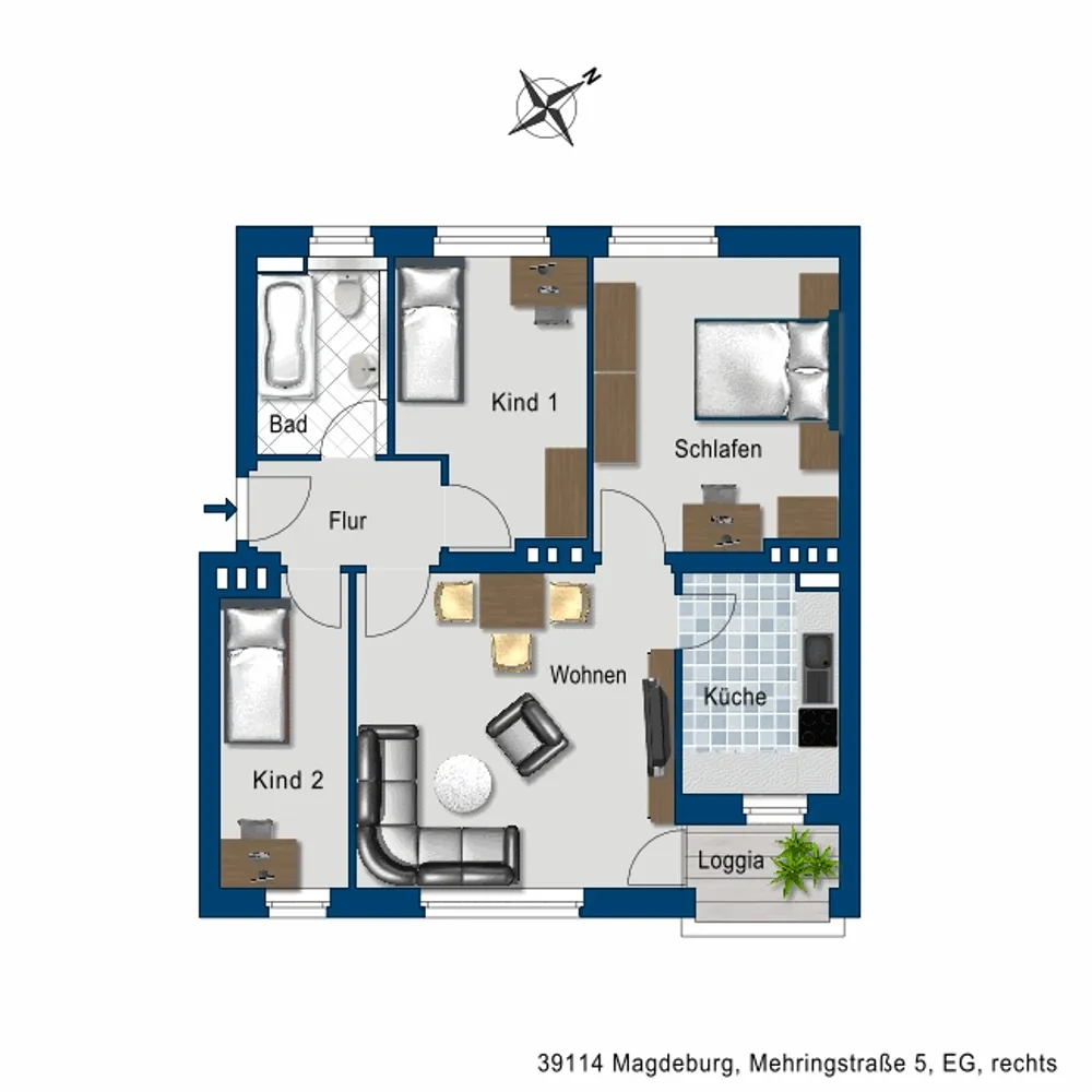 4 room apartment with 68 m² in Magdeburg – Photo 3