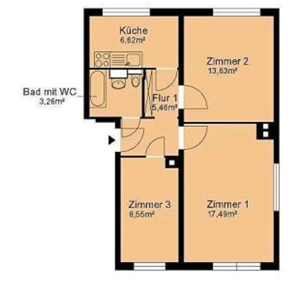 3 room apartment with 56 m² in Neubrandenburg – Photo 4