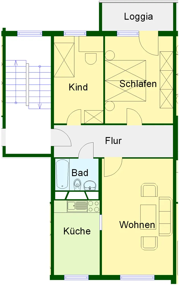 3 Zimmer Wohnung mit 67 m² in Wernigerode – Bild 2