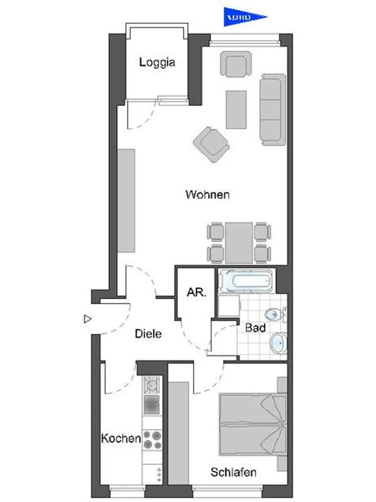 2 Zimmer Wohnung mit 61 m² in Erkrath – Bild 1