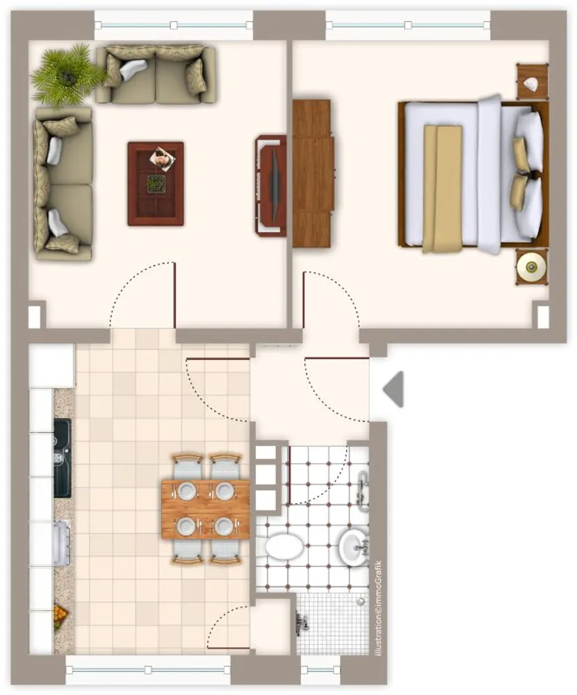 2 Zimmer Wohnung mit 48 m² in Mönchengladbach – Bild 2