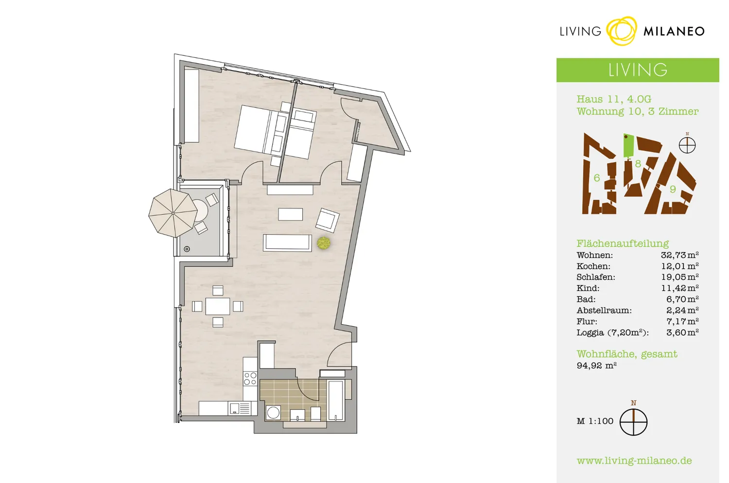 3 Zimmer Wohnung mit 94 m² in Stuttgart – Bild 3