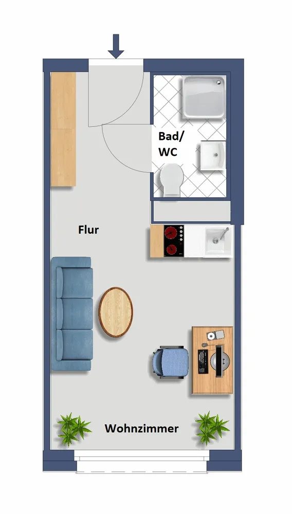 1 room apartment with 23 m² in Stuttgart – Photo 6