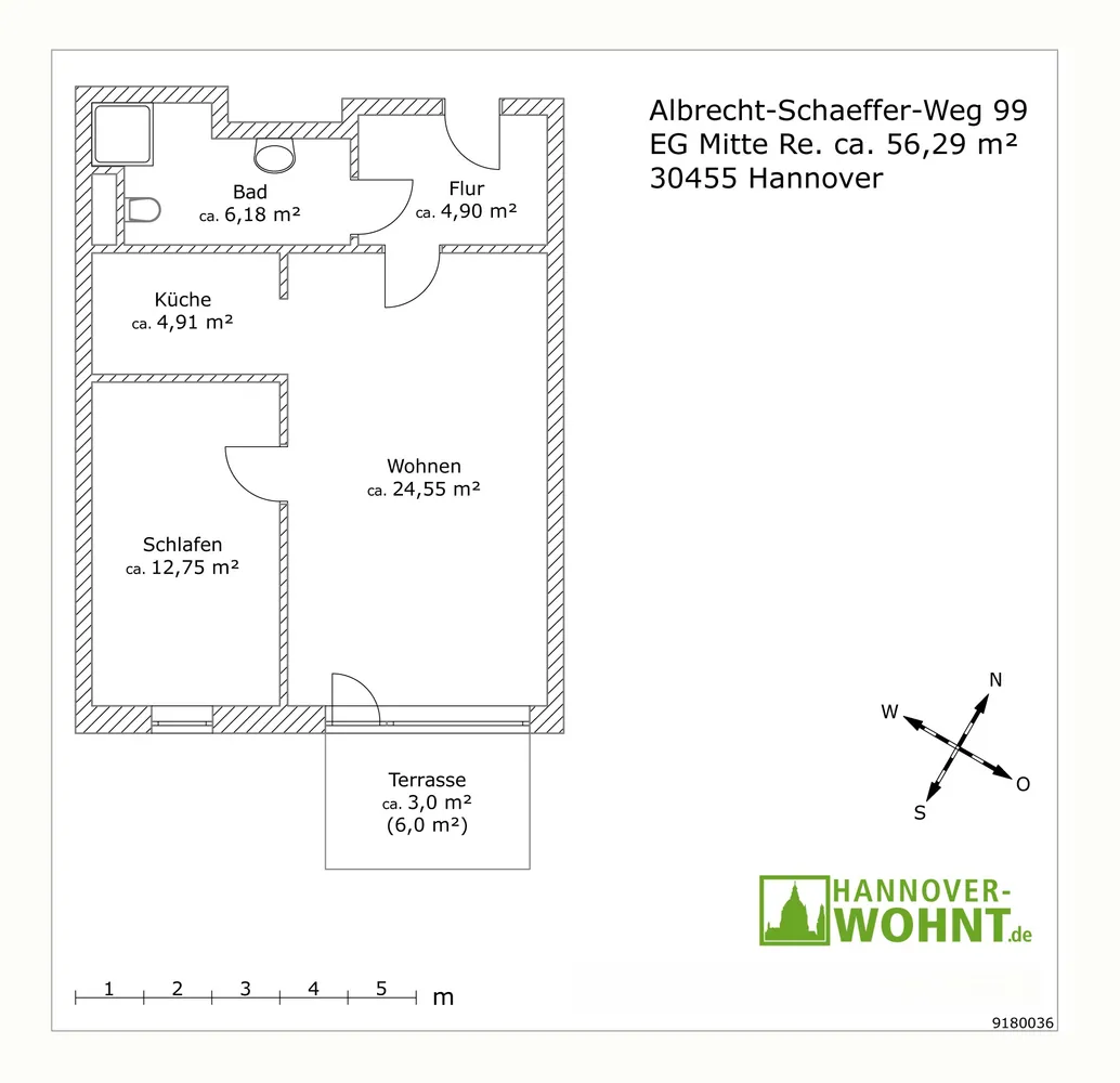 2 Zimmer Wohnung mit 56 m² in Hannover – Bild 2