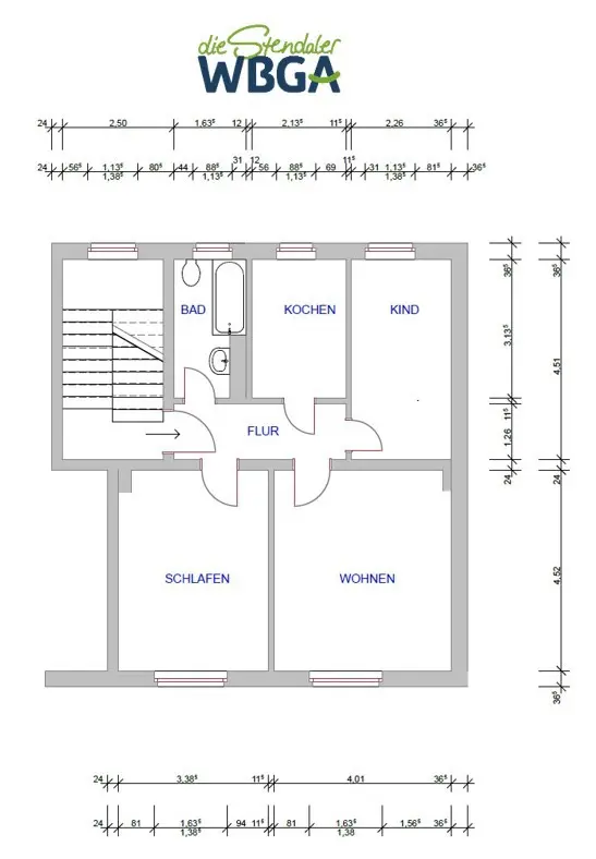 3 Zimmer Wohnung mit 55 m² in Stendal – Bild 4