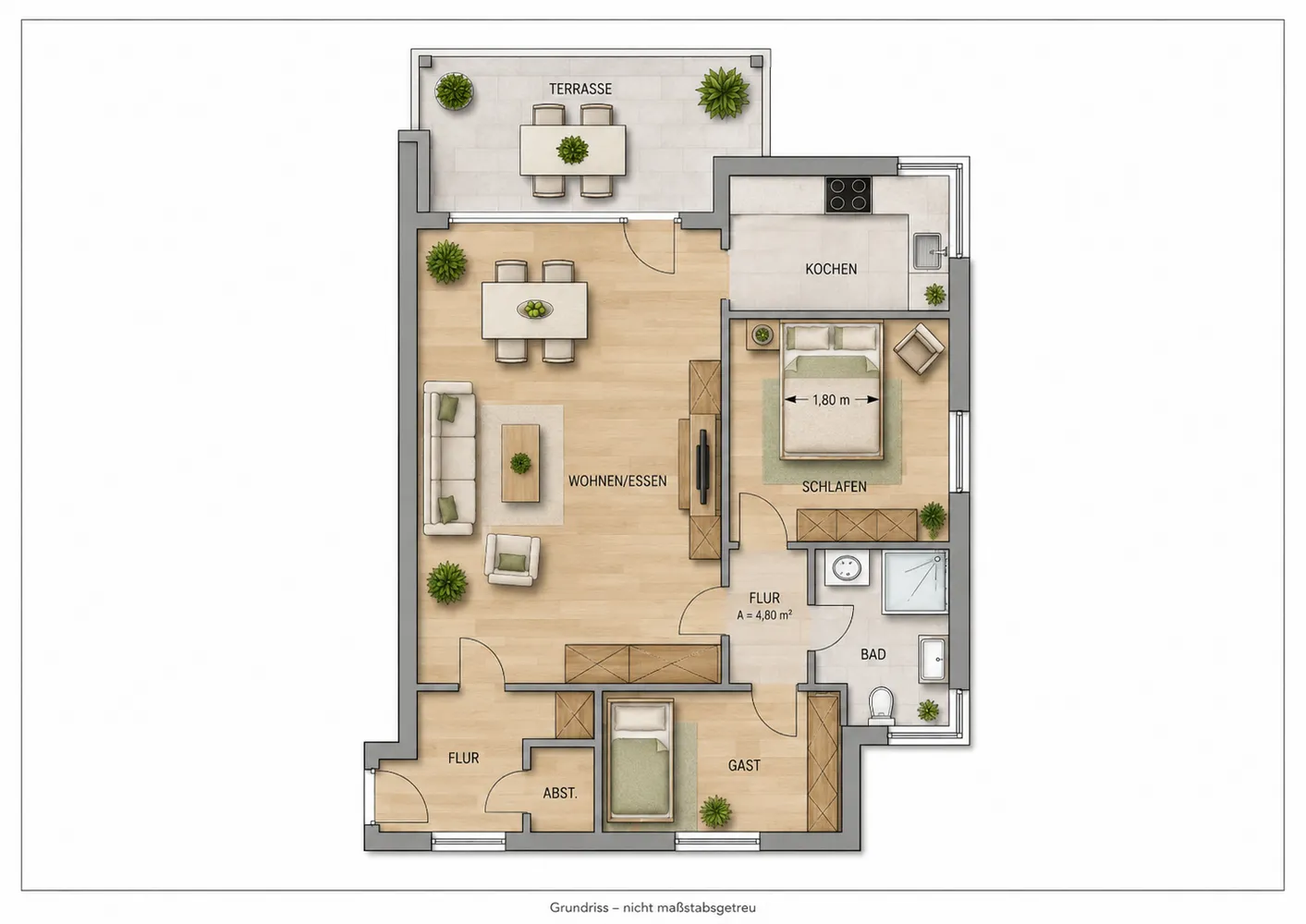3 Zimmer Wohnung mit 78 m² in Münster – Bild 1