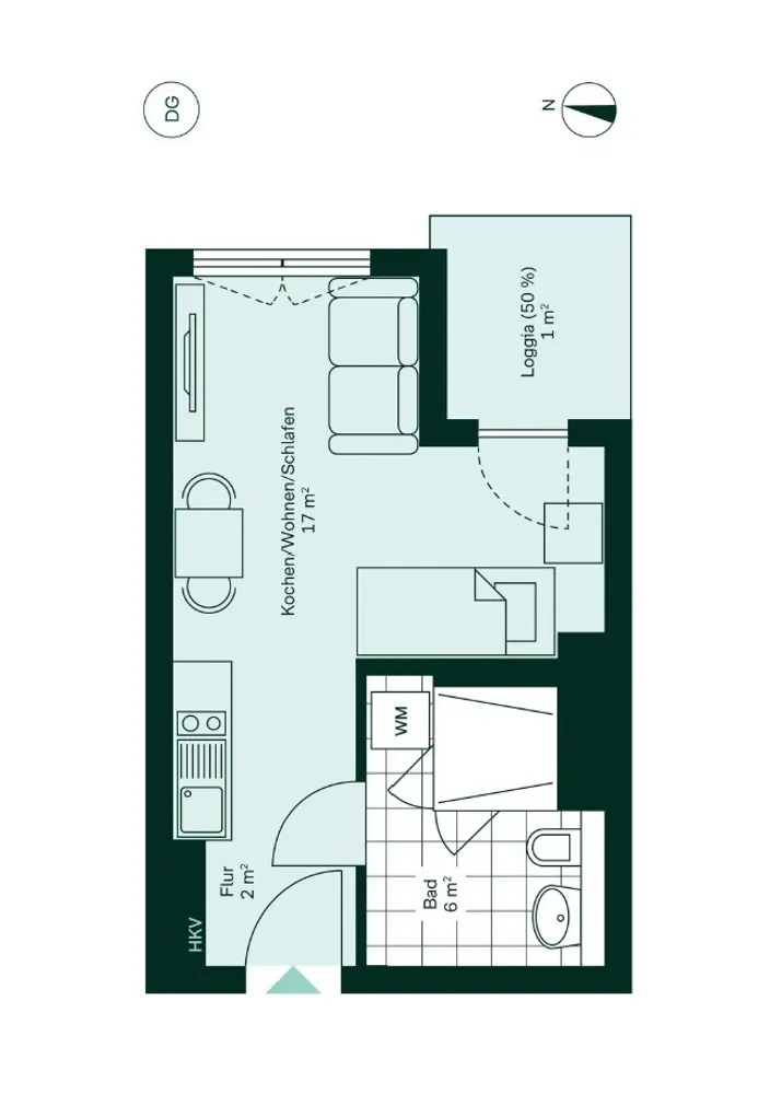 1 Zimmer Wohnung mit 26 m² in Köln – Bild 11
