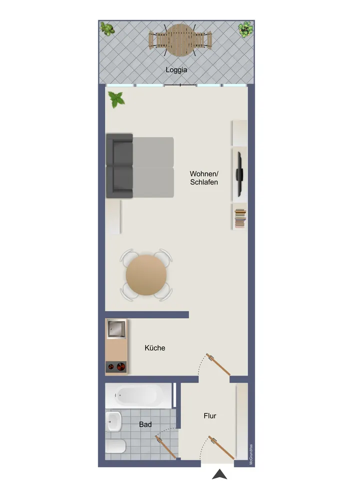 1 Zimmer Wohnung mit 33 m² in München – Bild 2