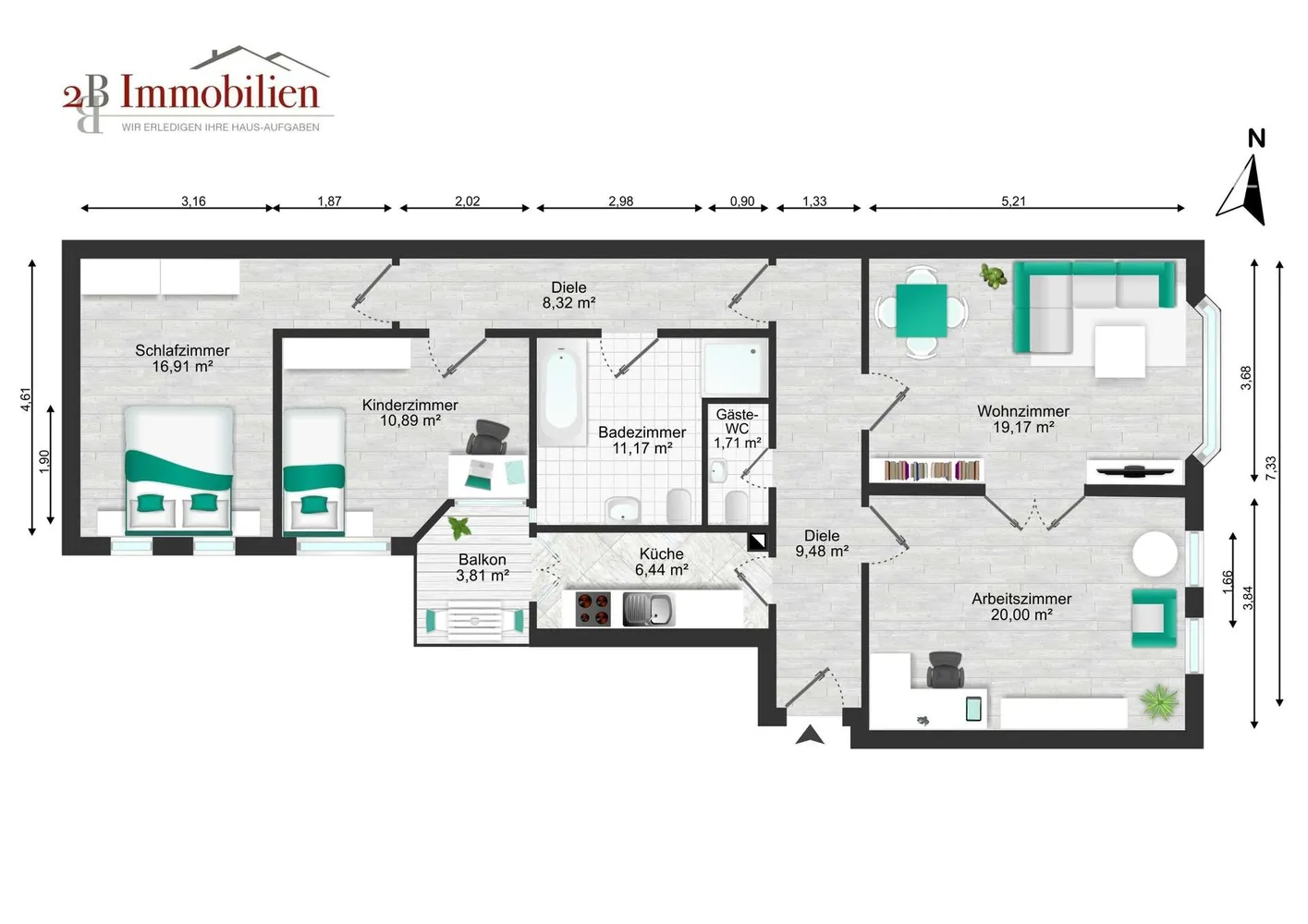 4 Zimmer Wohnung mit 108 m² in Magdeburg – Bild 7