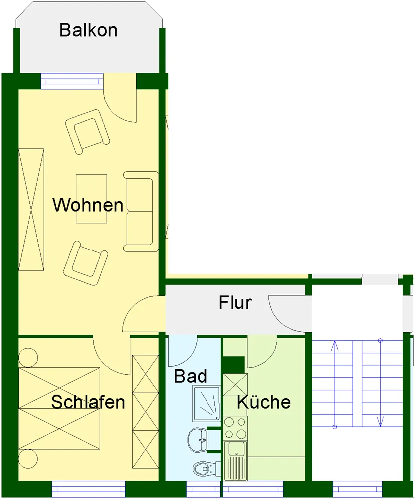 2 Zimmer Wohnung mit 49 m² in Wernigerode – Bild 3