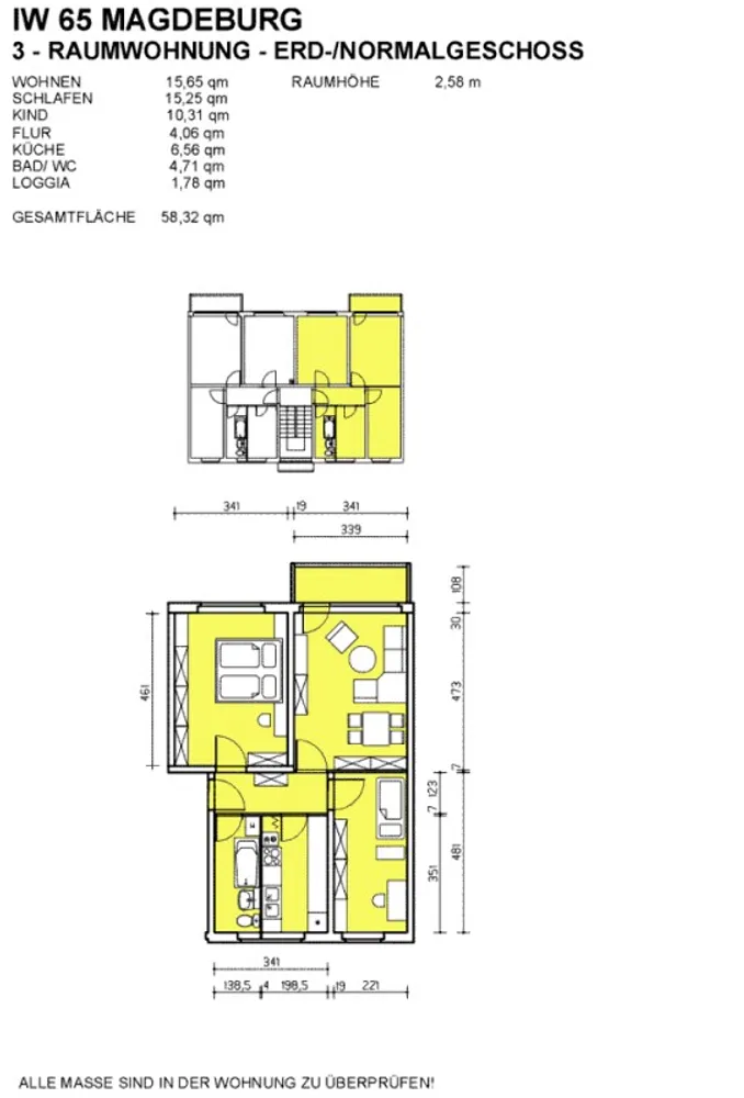 3 room apartment with 58 m² in Dresden – Photo 2