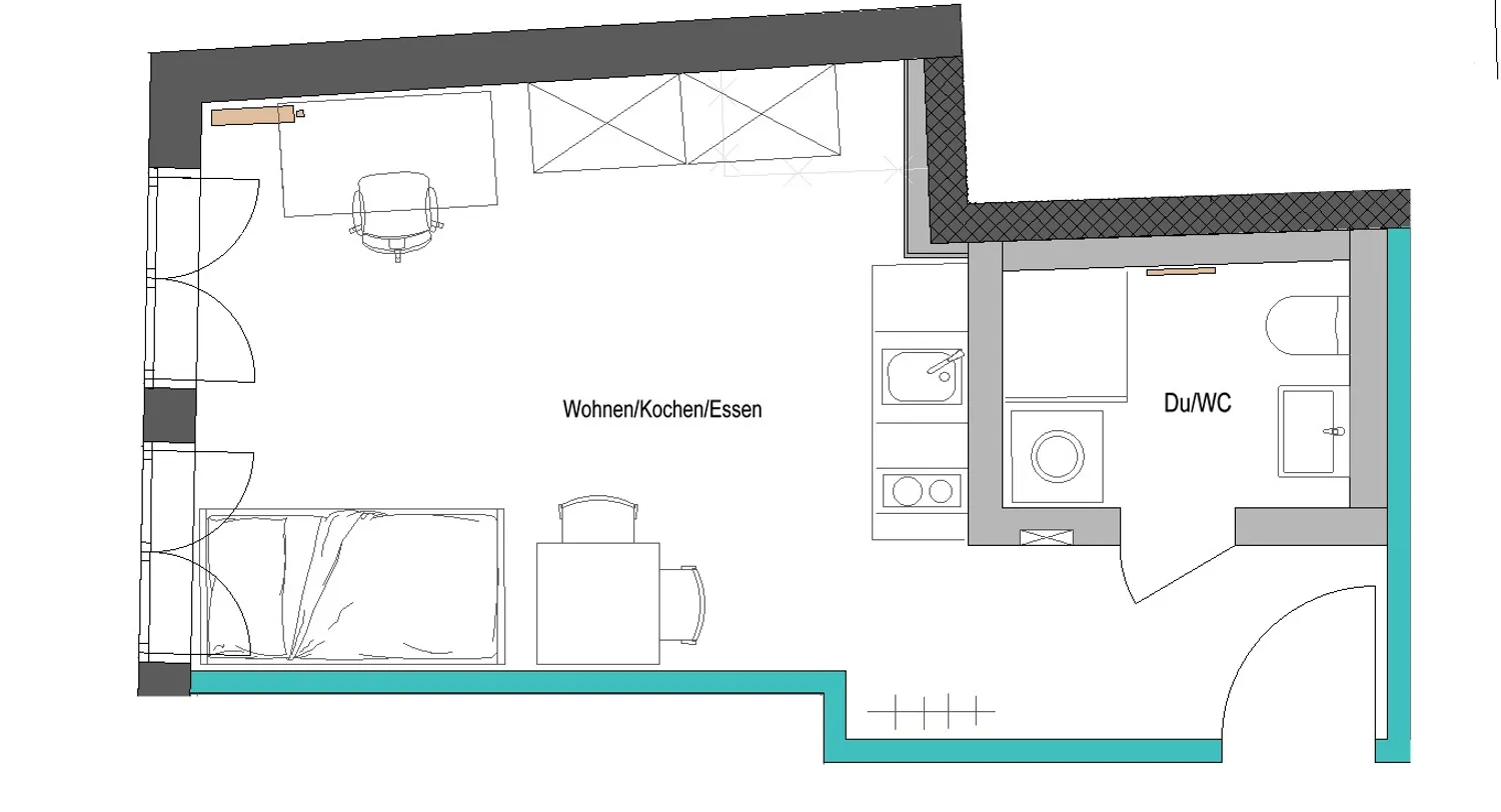 1 room apartment with 28 m² in Bayreuth – Photo 8