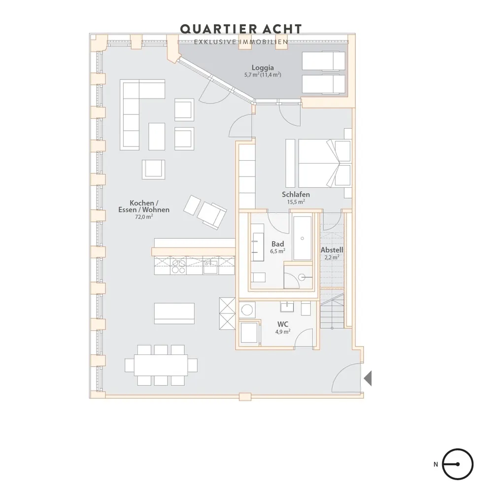 2 Zimmer Wohnung mit 120 m² in München – Bild 8