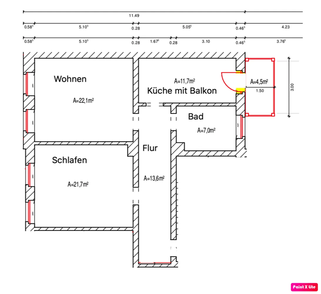 2 room apartment with 78 m² in Chemnitz – Photo 7