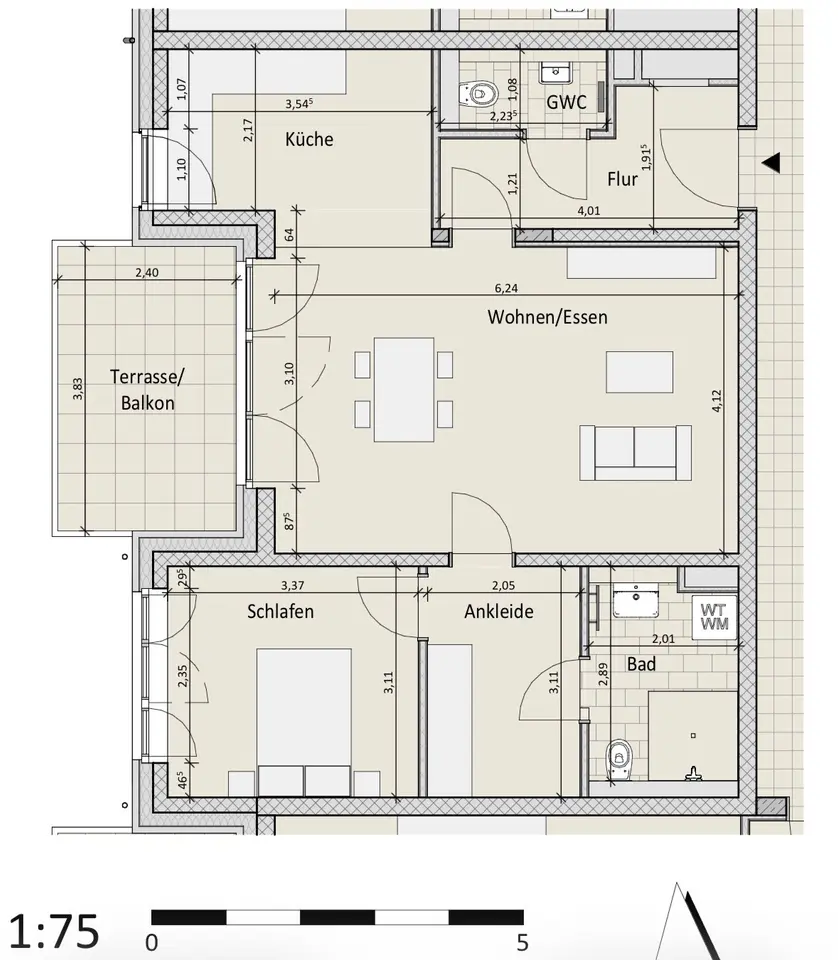 2 Zimmer Wohnung mit 70 m² in Dortmund – Bild 2