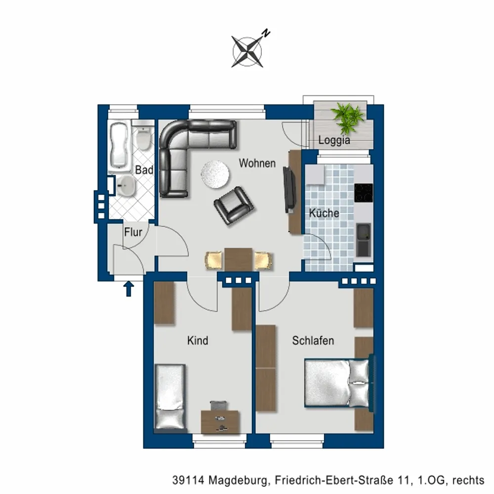 3 room apartment with 61 m² in Magdeburg – Photo 4