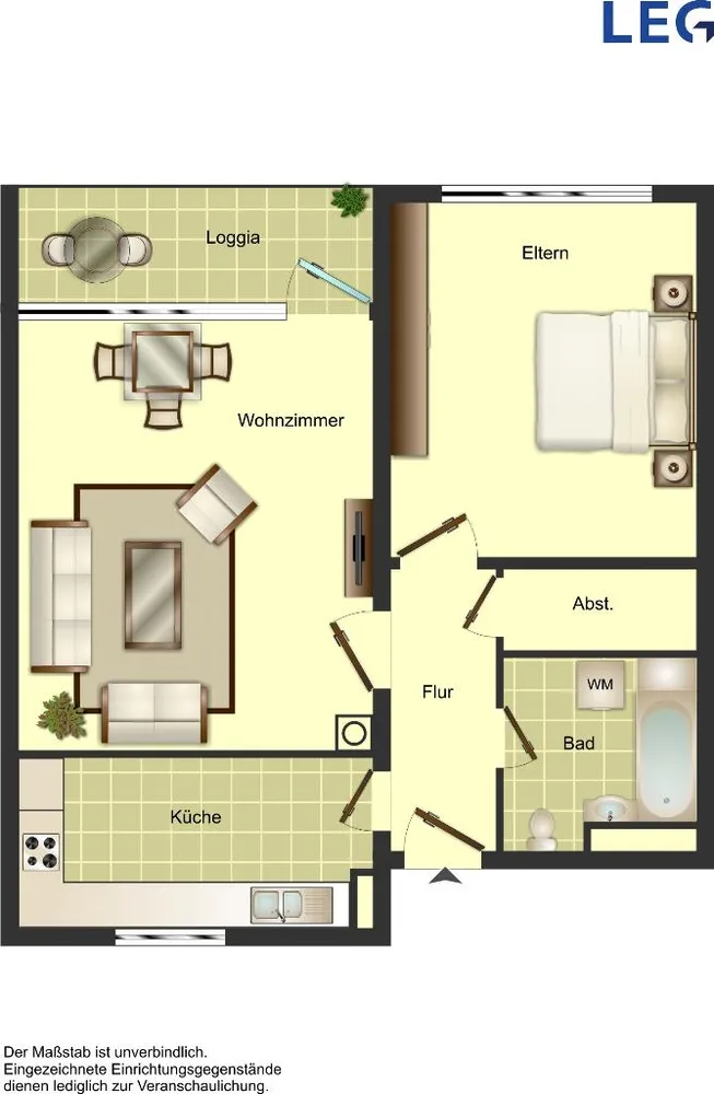 3 Zimmer Wohnung mit 54 m² in Düsseldorf – Bild 2
