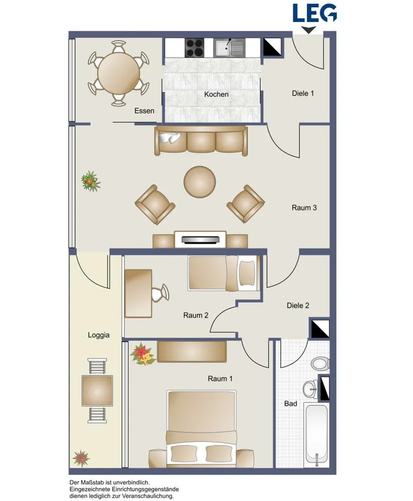3 Zimmer Wohnung mit 75 m² in Braunschweig – Bild 2
