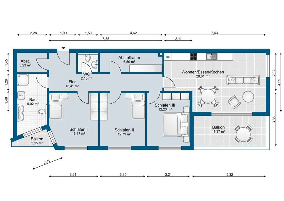 4 Zimmer Wohnung mit 109 m² in Lingen – Bild 6