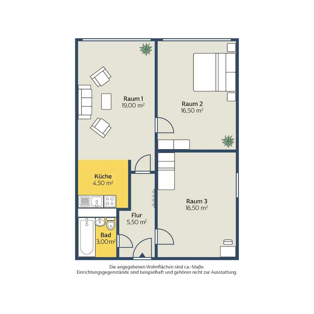 3 Zimmer Wohnung mit 64 m² in Leipzig – Bild 2