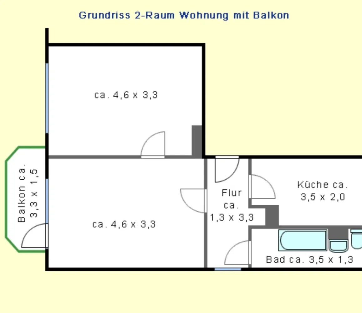 2 Zimmer Wohnung mit 49 m² in Leipzig – Bild 1