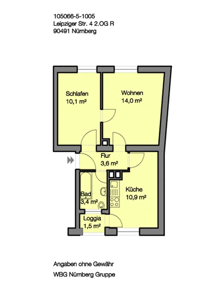 2 Zimmer Wohnung mit 43 m² in Nürnberg – Bild 6