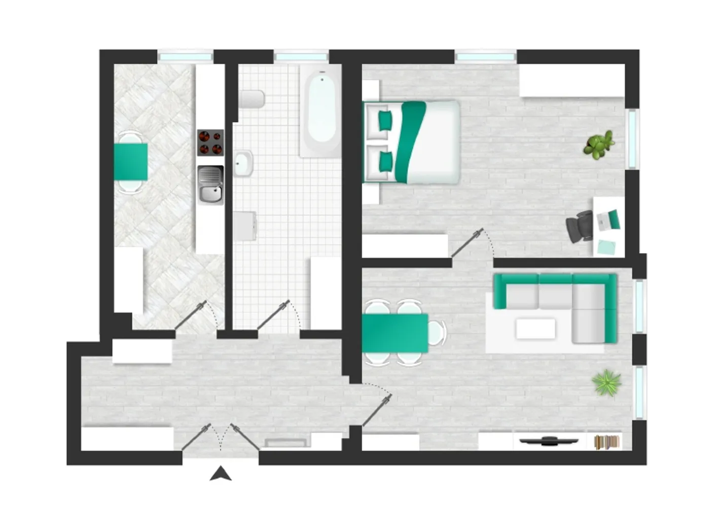 2 Zimmer Wohnung mit 61 m² in Dresden – Bild 2