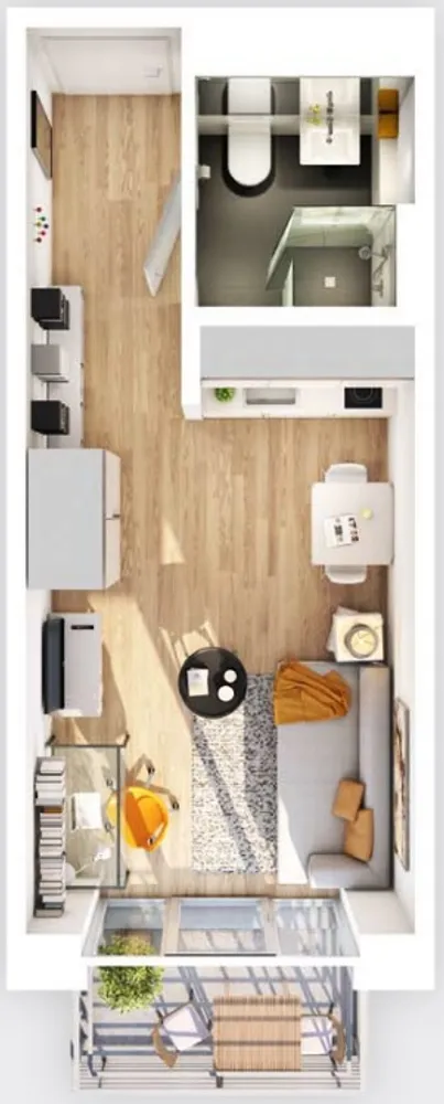 1 Zimmer Wohnung mit 22 m² in Augsburg – Bild 1