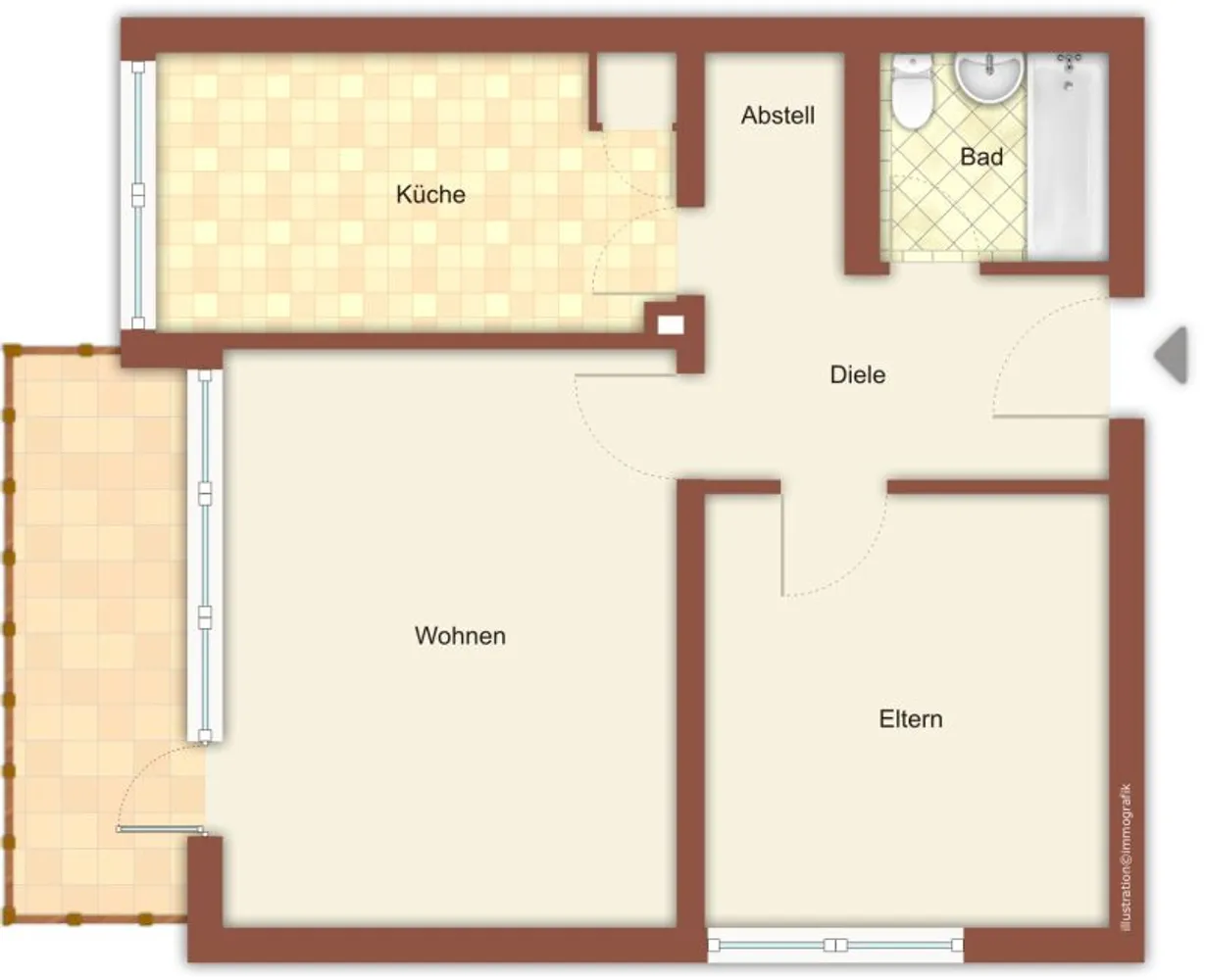 2 Zimmer Wohnung mit 54 m² in Mönchengladbach – Bild 3
