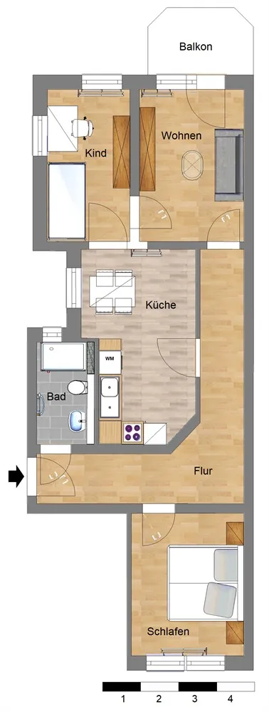 3 Zimmer Wohnung mit 62 m² in Hannover – Bild 4