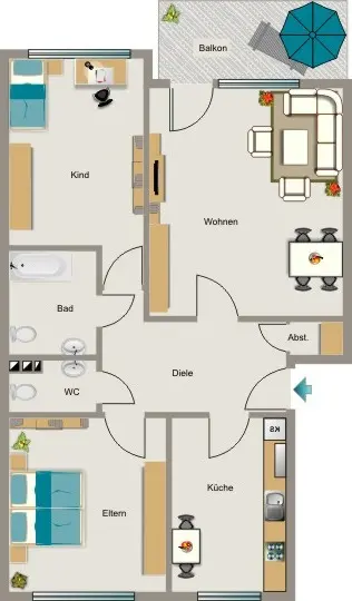 4 Zimmer Wohnung mit 78 m² in Rheinberg – Bild 5