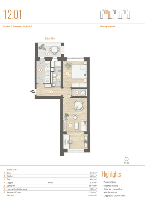 2 Zimmer Wohnung mit 55 m² in Rathenow – Bild 9