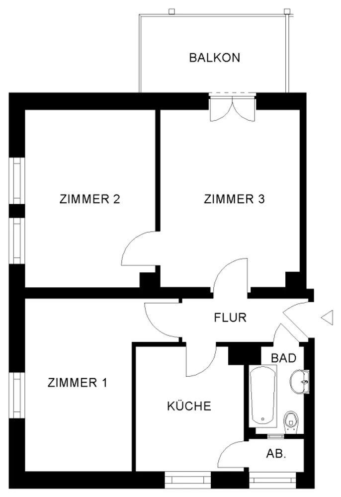 3 Zimmer Wohnung mit 60 m² in Nürnberg – Bild 2