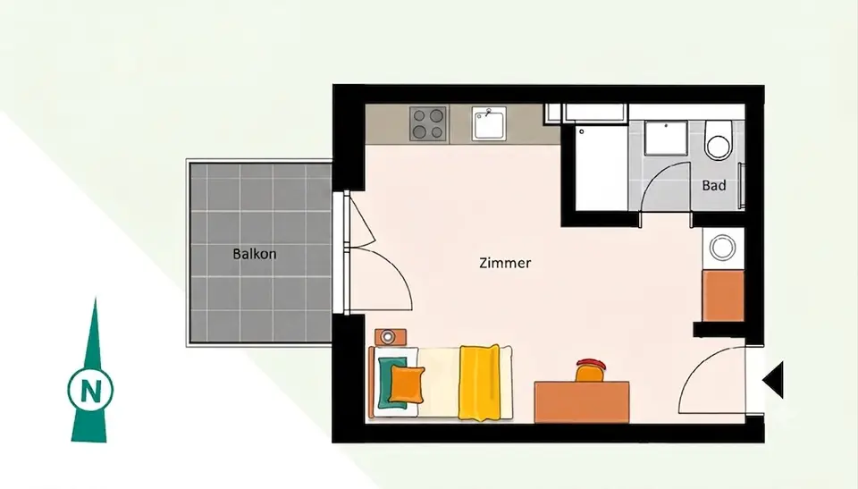 Studio mit 25 m² in Heidelberg – Bild 3