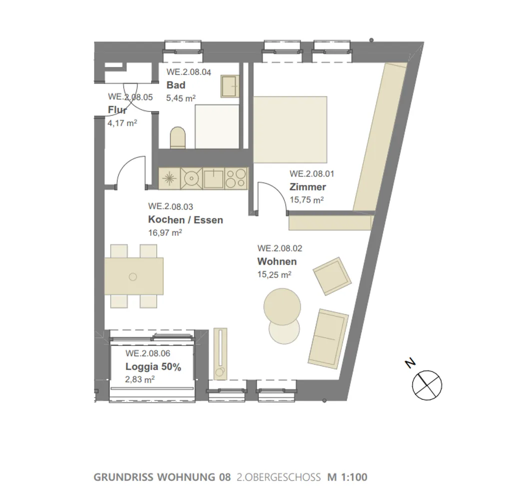 2 room apartment with 59 m² in Cologne – Photo 4