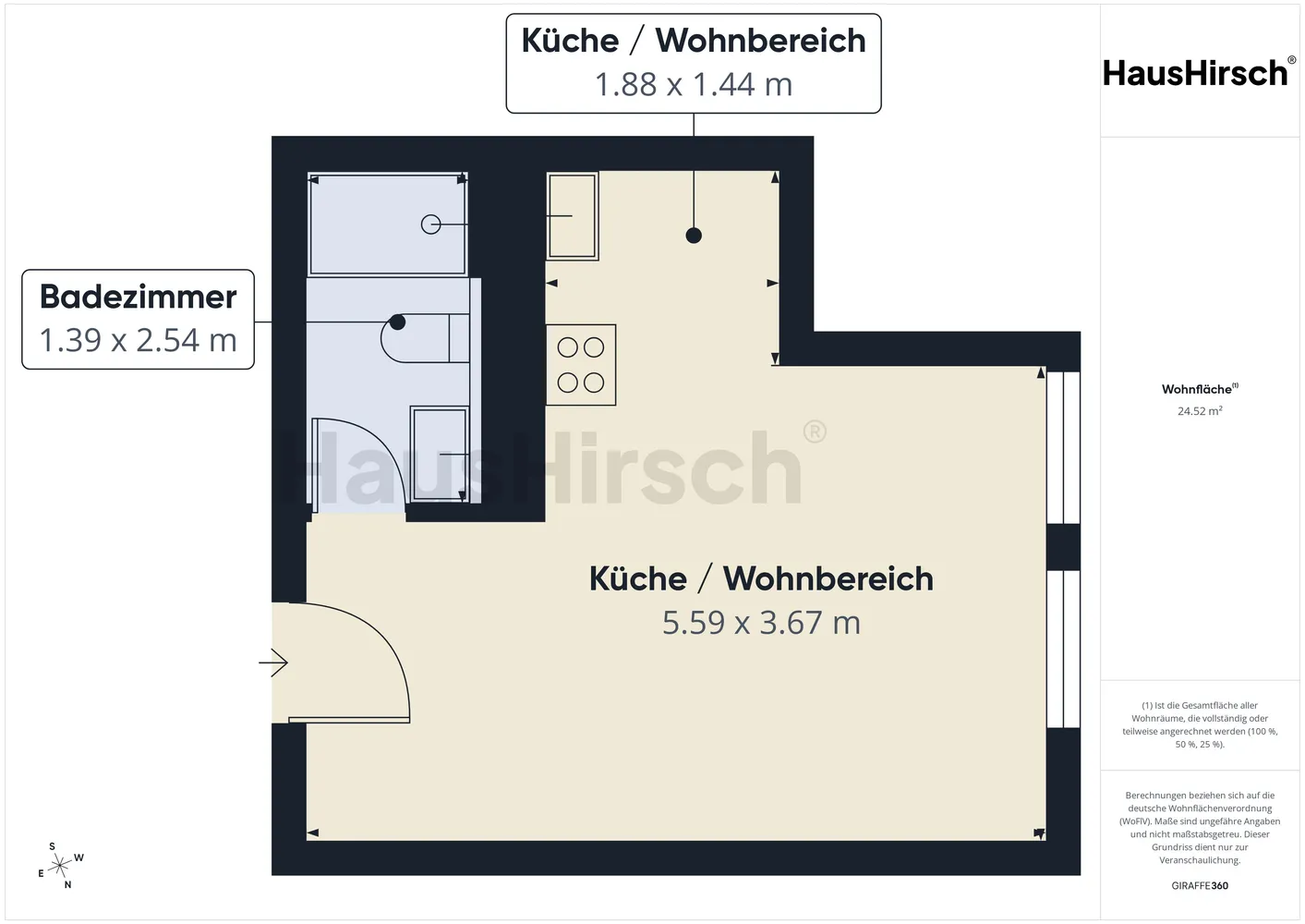 1 Zimmer Wohnung mit 25 m² in Frankfurt am Main – Bild 8
