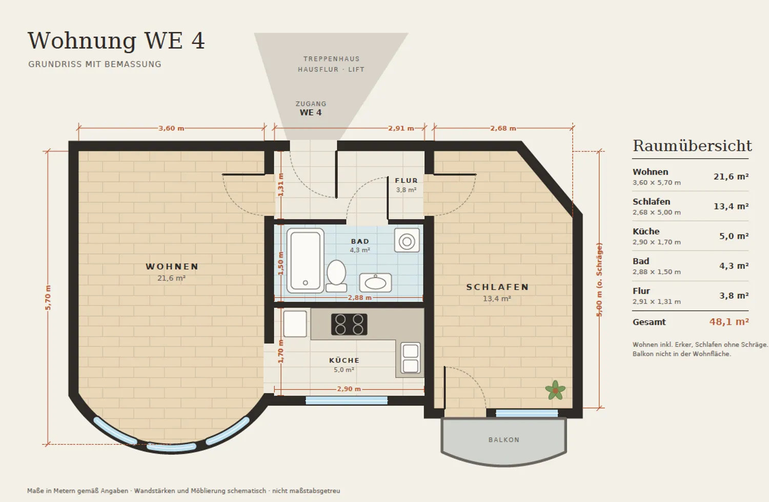 2 room apartment with 48 m² in Chemnitz – Photo 12