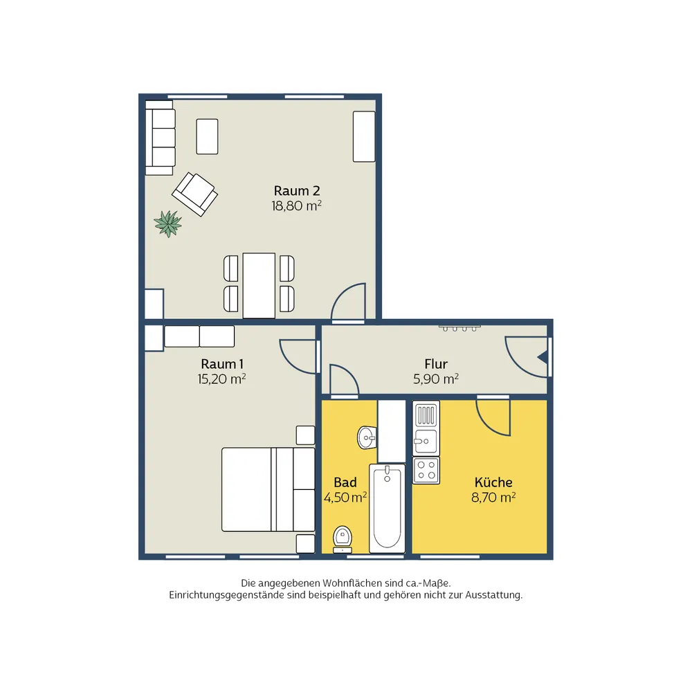 2 Zimmer Wohnung mit 55 m² in Leipzig – Bild 2