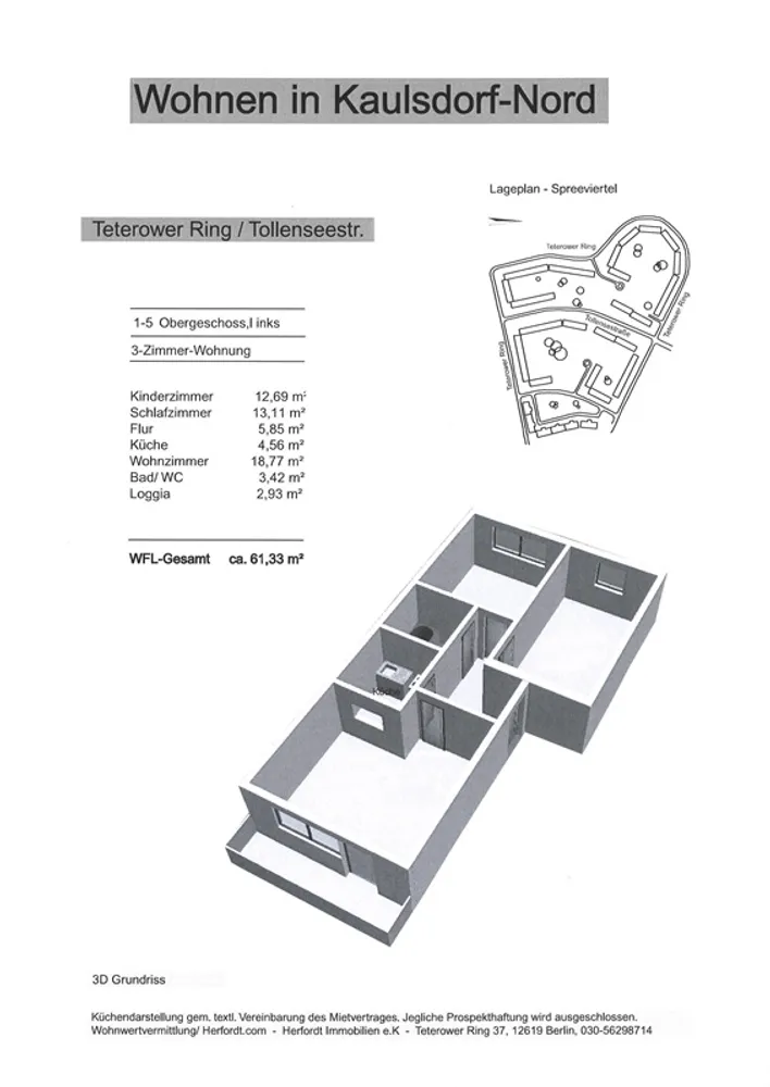 3 Zimmer Wohnung mit 61 m² in Berlin – Bild 12