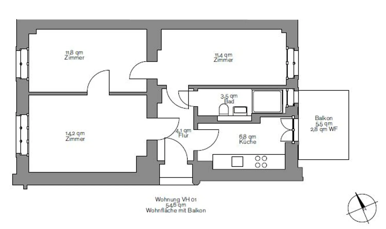 3 Zimmer Wohnung mit 55 m² in Dresden – Bild 6
